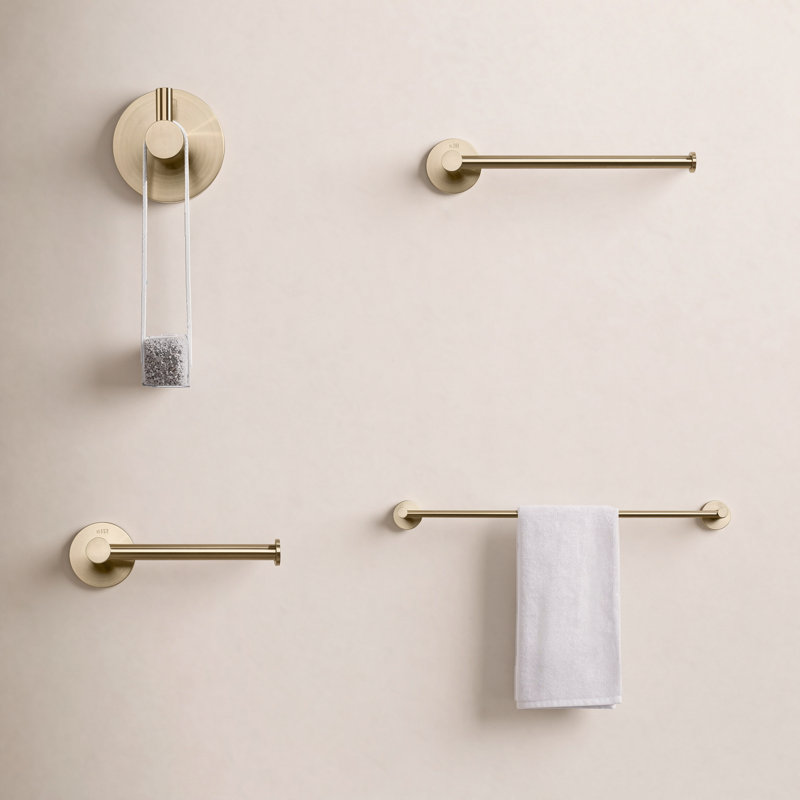 Ensemble de quincaillerie de salle de bain 4 pièces, Or brossé
