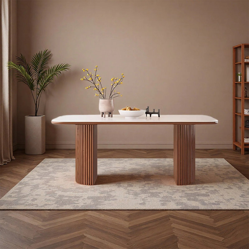 Simple, retro and fashionable dining table, H 29,52 po x L 70,86 po x l 31,49 po