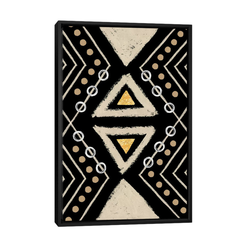 « motif i », impression sur toile, H 26 po x l 18 po x P 1,5 po, Toile avec cadre noir, Pas de tapis