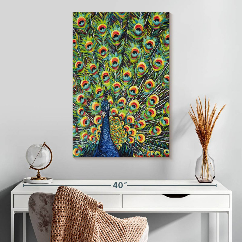 Brampt Lavish Peacock I, 30" H x 20" W