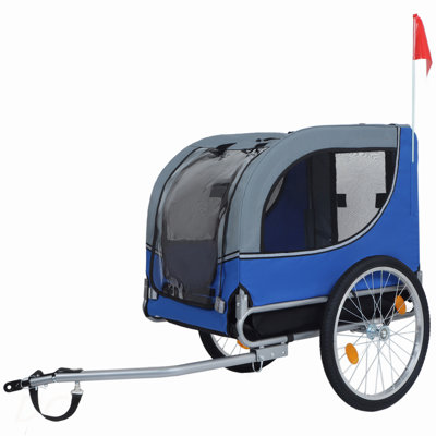 Grande remorque à vélo pliante pour chiens - transporteur tout-terrain d'une capacité de 66 lb, structure en acier durable pour le cyclisme, le jogging, le camping et les aventures en plein air
