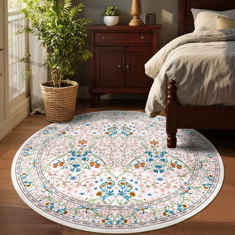 Machine Washable Rug Non Slip Non Shedding Rug Foldable Indoor Carpet for Living Room Bedroom Playroom Dorm Home Office, Pink