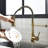 Black And Gold Kitchen Faucet With Pull Down - To Impact, Stable Water Supply, Versatile Spray Functions Contemporary Sink Construction, Damage, Efficient Mode