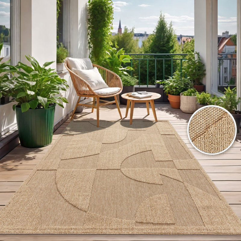 Tapis moderne avec motif texturé abstrait, Rectangle 2 pi 7 po x 5 pi