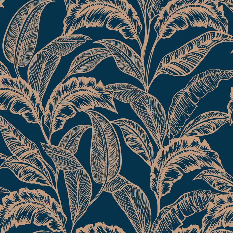 Mozambique 10.05m x 53cm Glimmer Wallpaper Roll, Navy