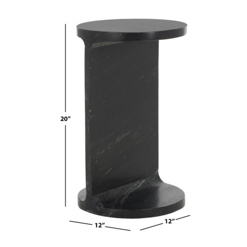 Hatteras Marble End Table, Black