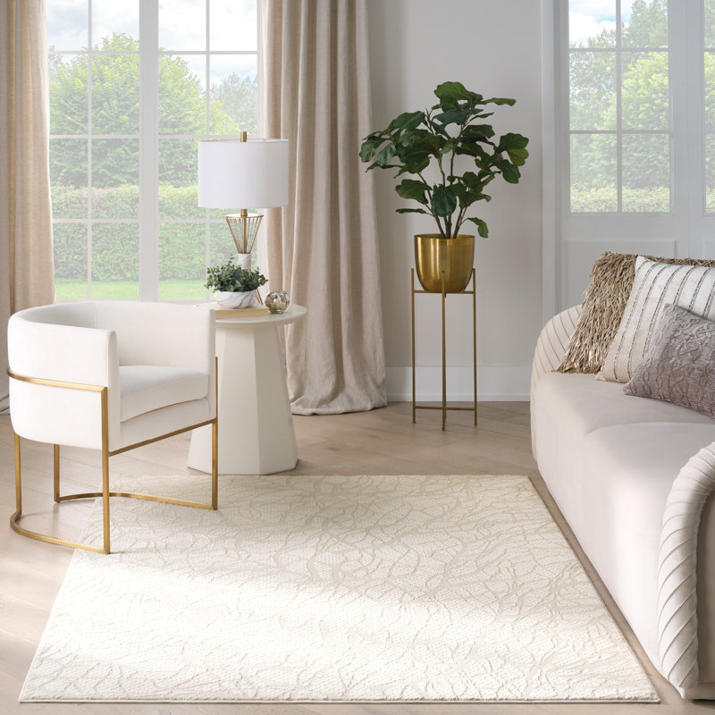 Orren Ellis Netti Beige Modern Indoor Rug, Rectangle 3'11" x 5'11"