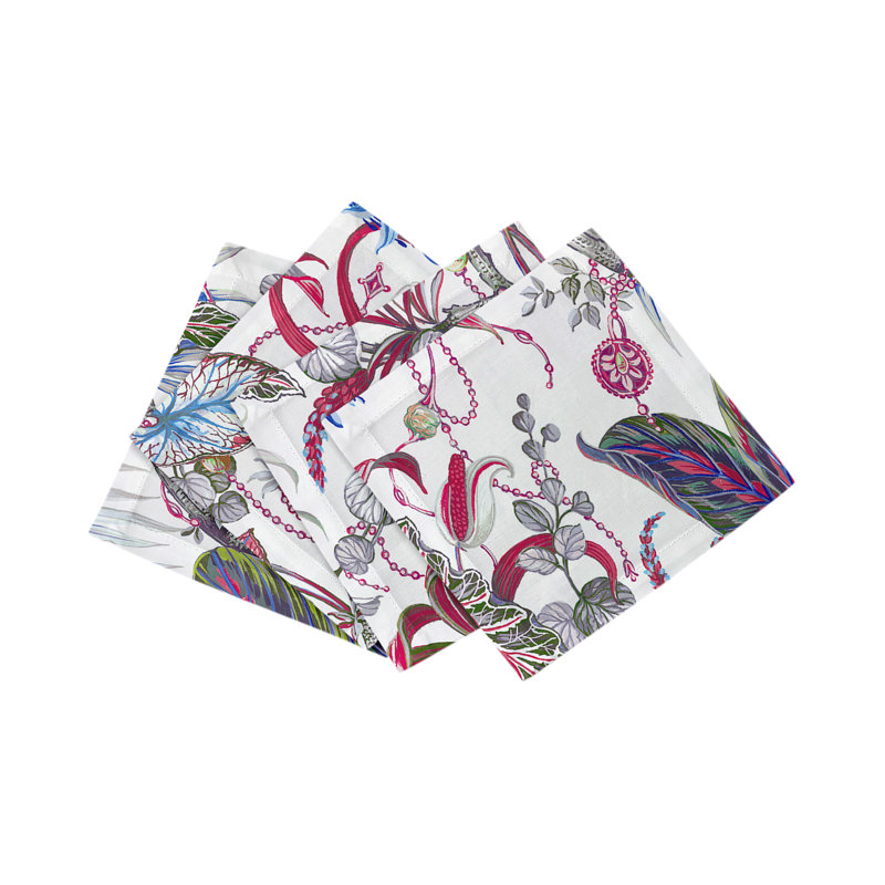 Amazonia Cotton Sateen Cocktail Napkins, Aurelia