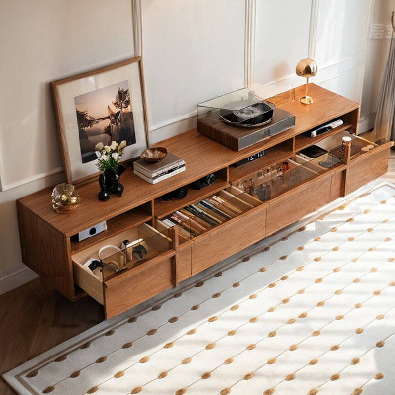 Meuble télé en bois de style rétro, 78.74"