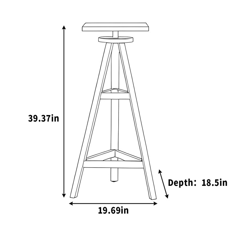 Jardinière trépied, H 39,37 po x l 19,69 po x P 18,5 po