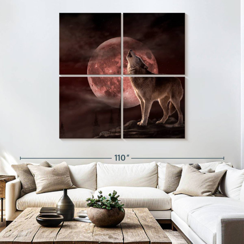 Brampt Wolf Moon Howling, 74" H x 74" W