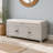 Linen Blend Upholstered Storage Bench-498423903