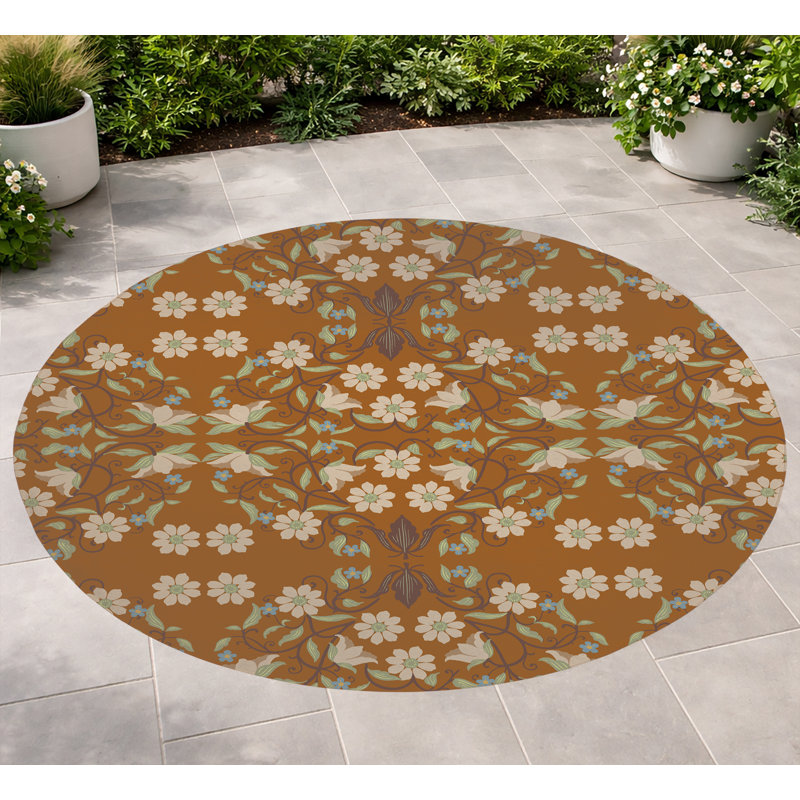 Tapis d'extérieur Millie, Brun, Rond 5 pi