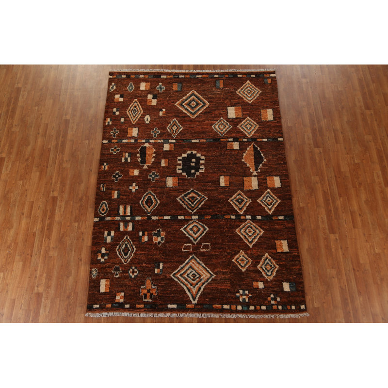Tapis tribal en laine marocain noué à la main 7 x 10