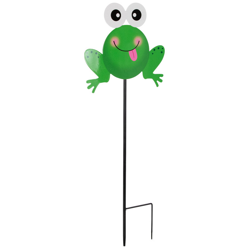 Piquet de jardin grenouille en métal