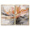 Impression sur toile abstraite orange et gris, impression abstraite sur toile orange 2 pièces