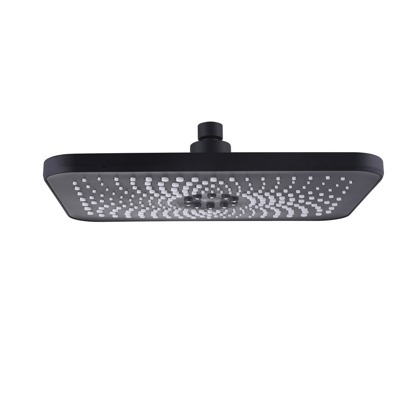 Pomme de douche à jet simple 11,02 * 7,48 po, pomme de douche à haute pression en ABS, Noir mat
