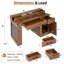 Bureau d'ordinateur de 55 po de largeur avec plateau pour clavier et station de recharge-582697975