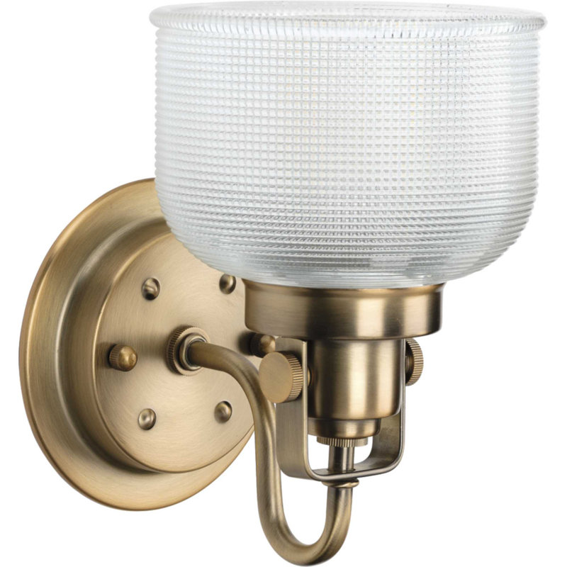Éclairage pour salle de bain à intensité variable 1 lumière Wortman, Laiton rétro