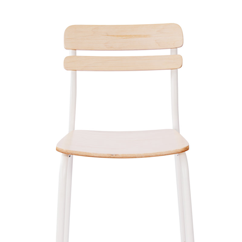 Tabouret de bar commercial en bois massif avec structure et finition antique, Beige / blanc antique