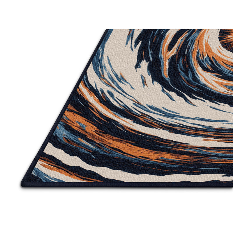 Tapis mauve lavable à la machine, Rond 3 pi
