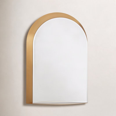 Wendolyn Metal Arch Mirror with Shelves