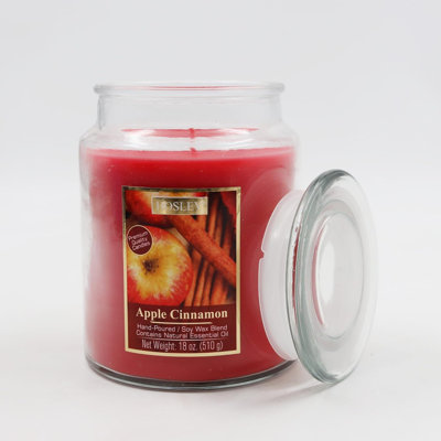 Bougie parfumée en verre transparent 18 oz Hosley - pomme cannelle. Cadeau idéal pour les réceptions de mariage Spa Reiki