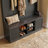 47.2" Hall Tree with Bench and Shoe Storage, Multi-Purpose Entryway Bench with Coat Rack, 5 Double Hooks and 8 Open Compartments-1739434100