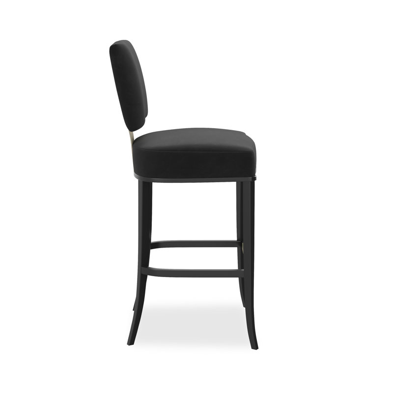 Reserved Seating Upholstered Stool, Bar Stool (29" Seat Height), Black