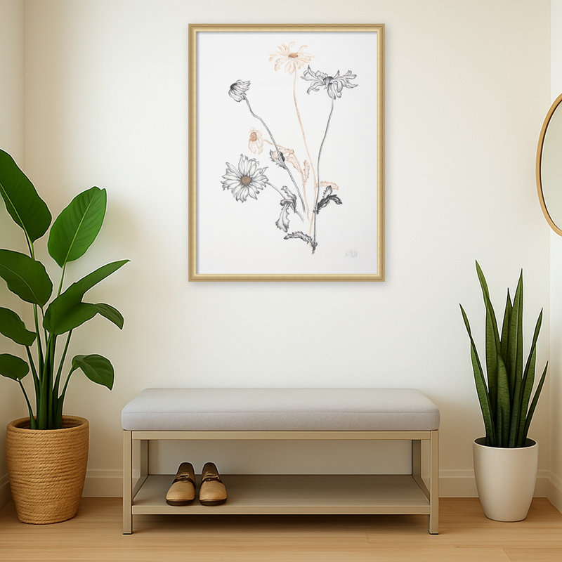 «Where Have All the Flowers Gone» par Mette Rix, reproduction d'art sur toile encadrée, Or de Florence