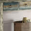 Console en bois gris antique et bleu sarcelle avec présentoir de rangement supplémentaire