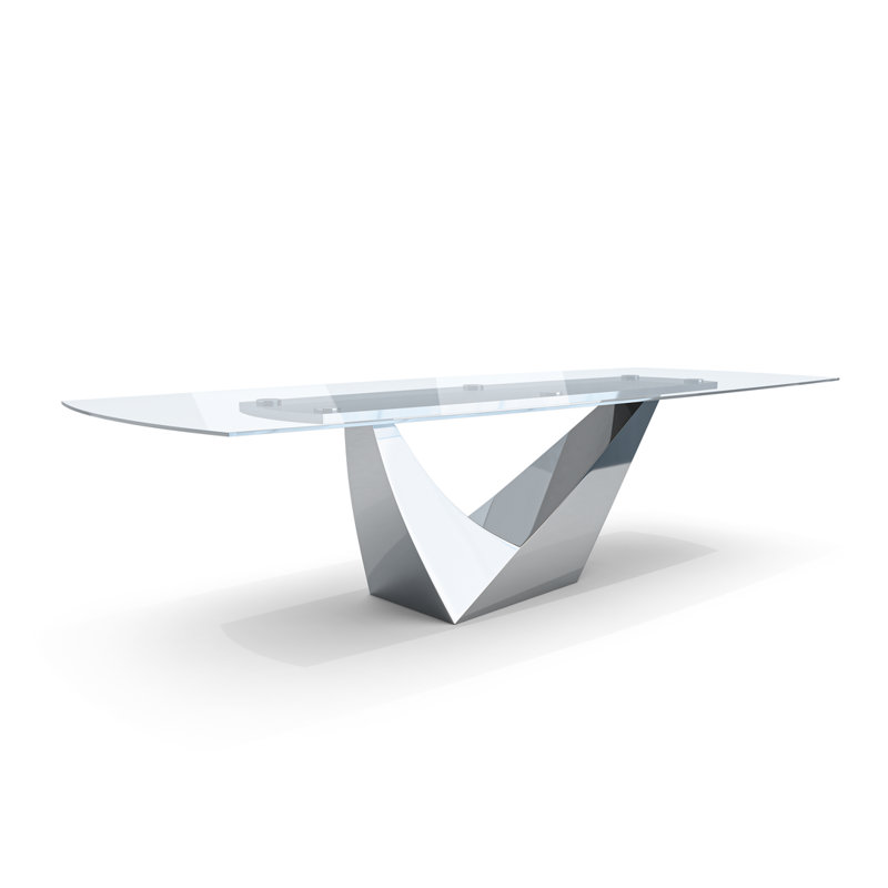 Catalyn Glass Dining Table, 29.5" H x 42" W x 96" D