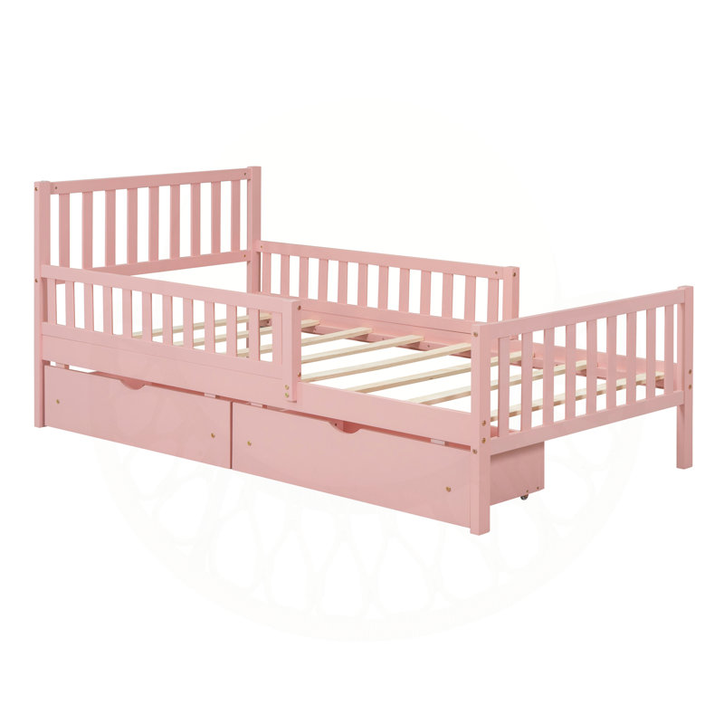 Plateforme simple en bois robuste avec garde-corps et tiroirs de rangement pour un sommeil confortable