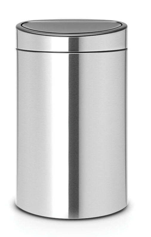 Brabantia 10.6gal Touch Top Trash Can, Matte Steel Fingerprint Proof