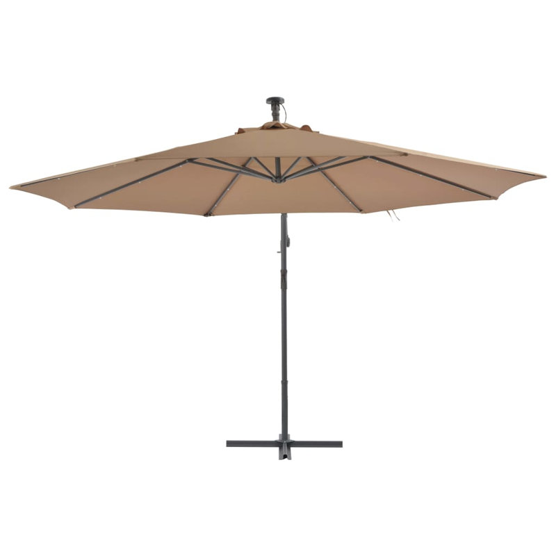 Vermont 350cm Lighted Cantilever Parasol, Taupe