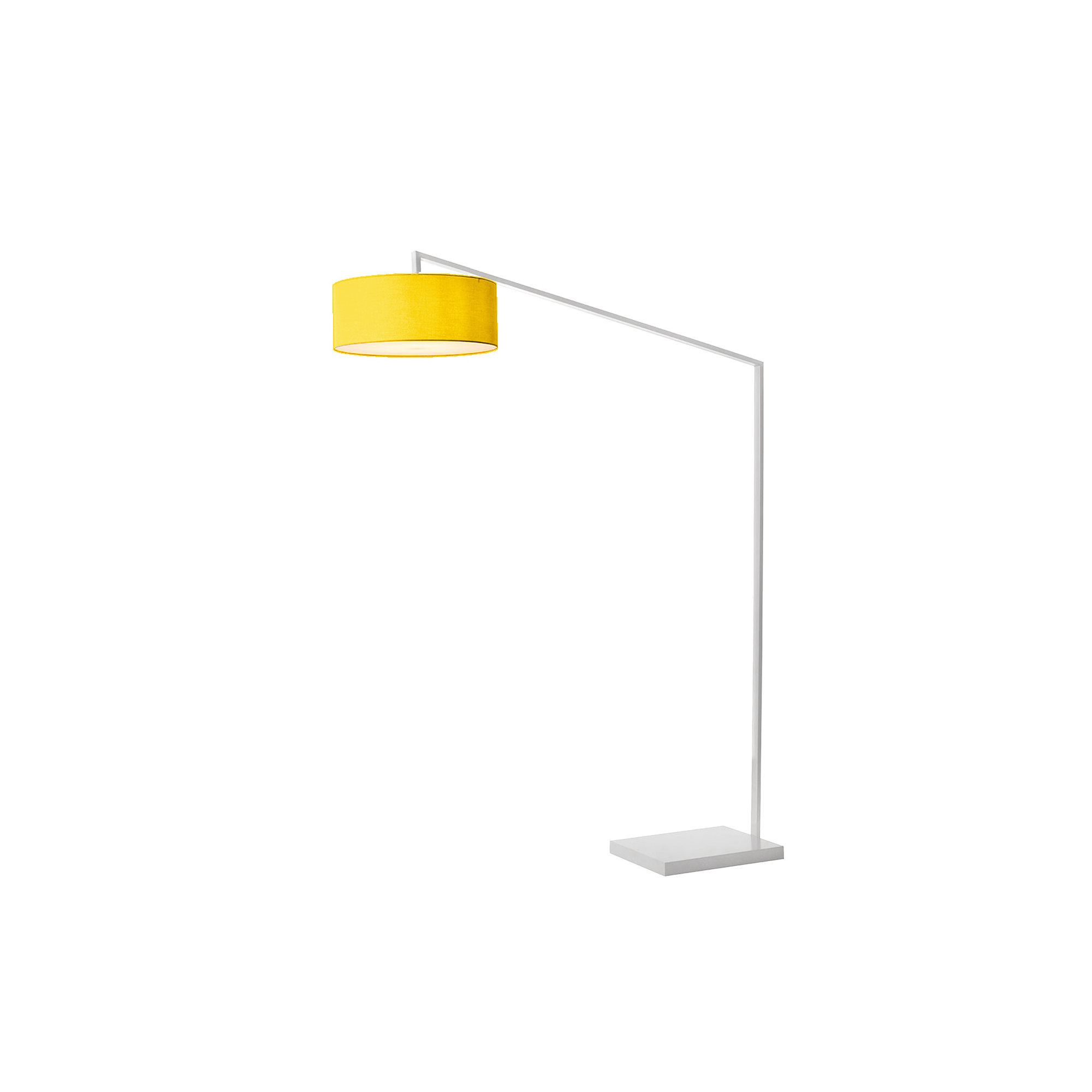 Stretch 87" Arc Floor Lamp, Drum Shade & Body, Dimmable, Mustard