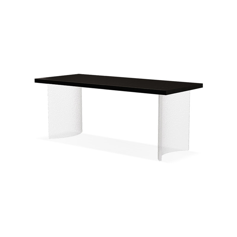 Bureau rectangulaire en bois massif noir, H 29,53 po x l 62,99 po x P 31,50 po