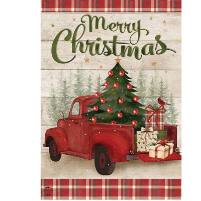 Christmas Cheer Pickup Garden Flag 12x18