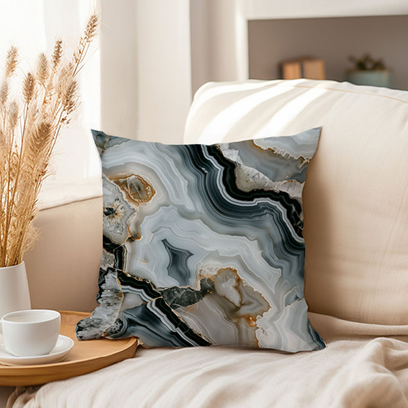 Abstract Gray Marble Geode Pattern II Modern, 20"H x 20"W