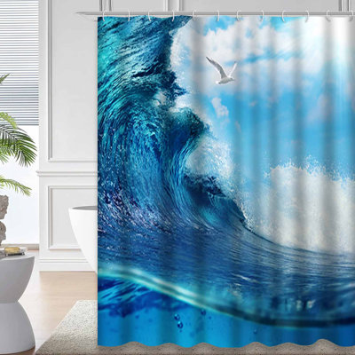 Ocean Seascape Surfing Wave Sky Seagull Sun Sea Surf with 12 Hooks