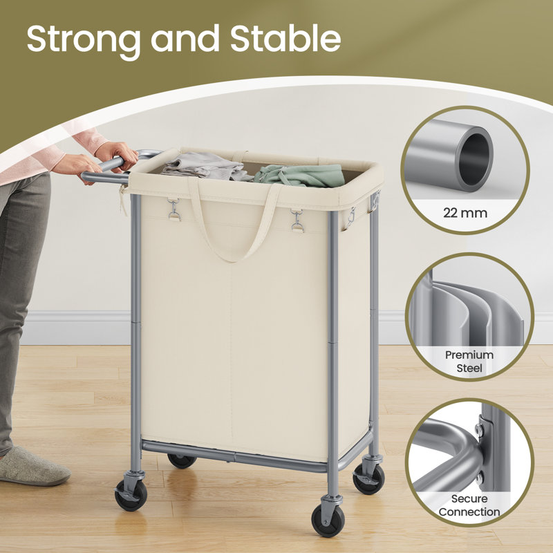 2-section Rolling Laundry Hamper