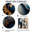 Bleu profond et fleur simple or V - impressions sur toile bleues 2 pièces-920244953-920244951-920244954