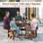6-person Round Picnic Table Set With 3 Built-in Benches 2" Umbrella Hole-1685156740