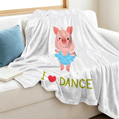 Jeté transparent en flanelle molletonnée, imprimé cochon 2019