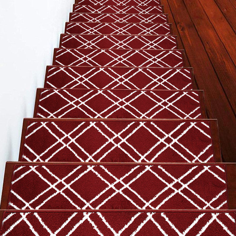 Tapis d'escalier rouge antidérapant