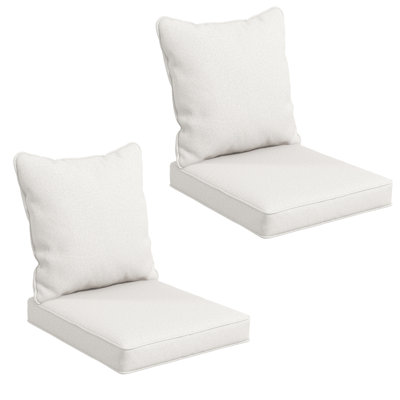 Coussins de chaise d'extérieur avec dossier pour patio de jardin, gris clair