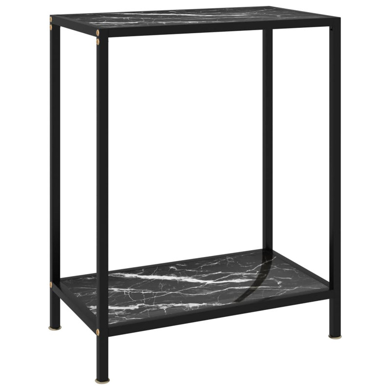 Console Table Black Tempered Glass, 29.53" H x 23.62" W x 13.78" D