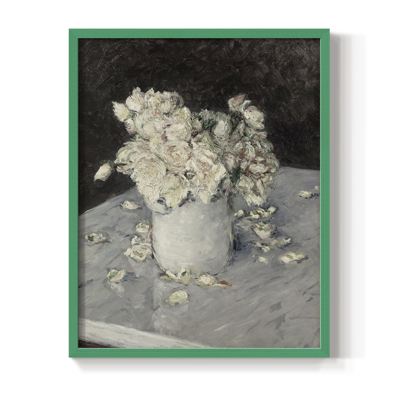 Impression florale vintage encadrée CCXCV - bois massif, H 21 po x l 17 po, Vert