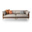Canapé modulaire kaki en cuir véritable-709058719