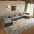 Maelina 7 - Piece Upholstered Light Gray Corduroy Modular Sofa Sectional with Pillow Back and Removable Ottoman-108111417